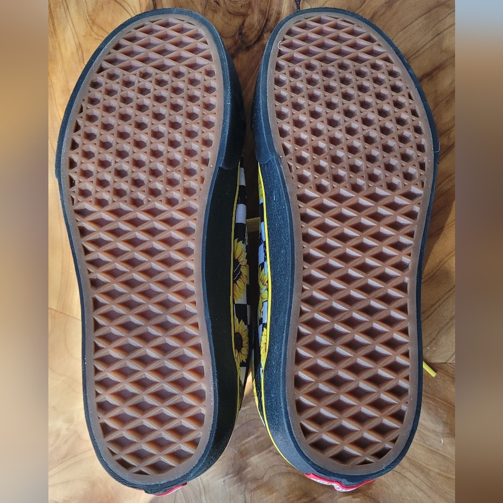 NWOB | Vans Customs Old Skool Platform Shoe Sunflower Checkerboard - Picture 5 of 8